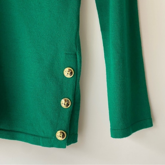 Green Sweater Blouse Top Shirt Button Sleeves St Patrick's Day Sweater, Sz M - Picture 7 of 12